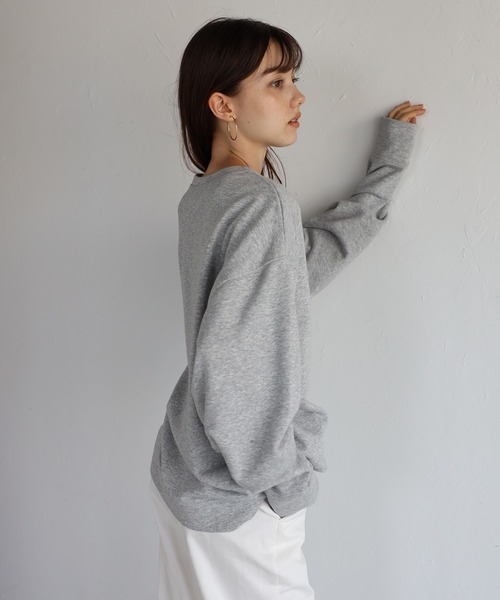 トレーナー スウェット foil print big sweat / オーバーサイズ箔プリントスウェット レディース ENC トレーナー スウェット foil print big sweat / オーバー