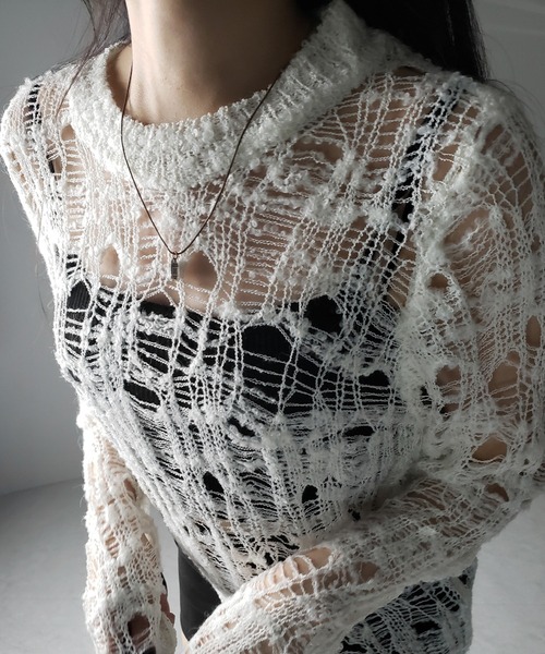 ニット・セーター IONSEOUL Damage Loose Fit Knit JH104 IONSEOUL Simple Daily Knit JH028 (IONSEOUL/ニット・セーター