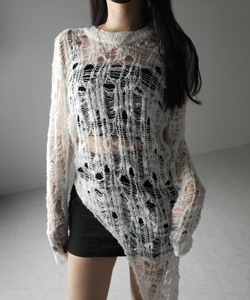 refomed　ダークグレー ルーズフィットニット FREAK'S STORE セーター ニット 限定展開 ルーズフィット