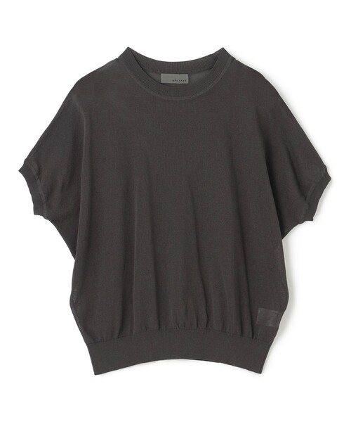 新品　未使用　uncrave シアーリブクルーネックニット　グレー uncrave ニット セーター シアー ニットプルオーバー レディース