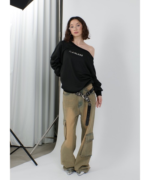 Ado レディーストレーナー Adoon plain トレーナー スウェット ワンショルオーバー