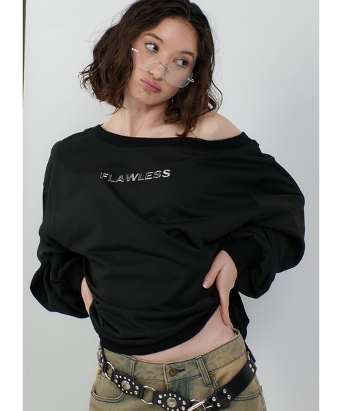 Ado レディーストレーナー Adoon plain トレーナー スウェット ワンショルオーバー
