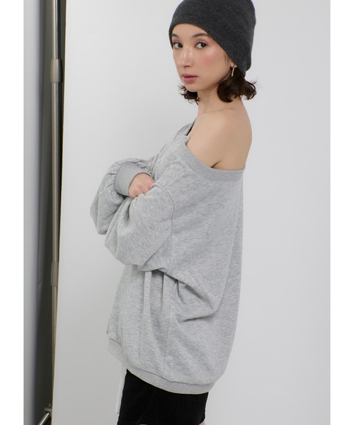 Ado レディーストレーナー Adoon plain トレーナー スウェット ワンショルオーバー