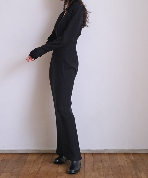 AKTE（アクテ） ワンピース ドルマンスリーブヘンリーネックニット