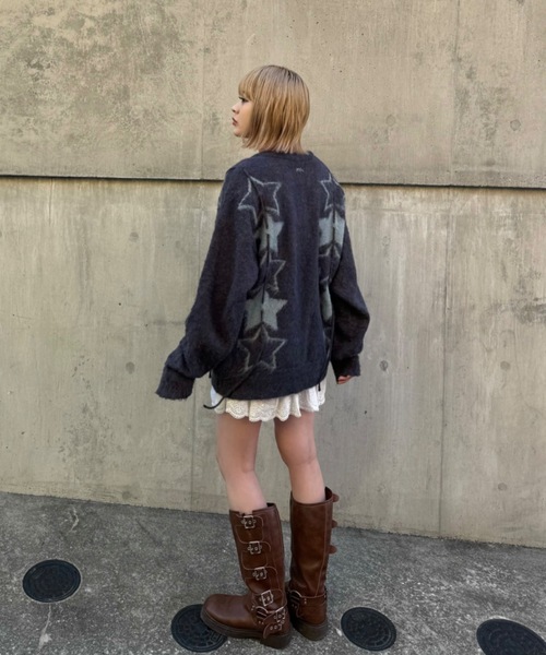 ニット セーター String star argyle knit レディース