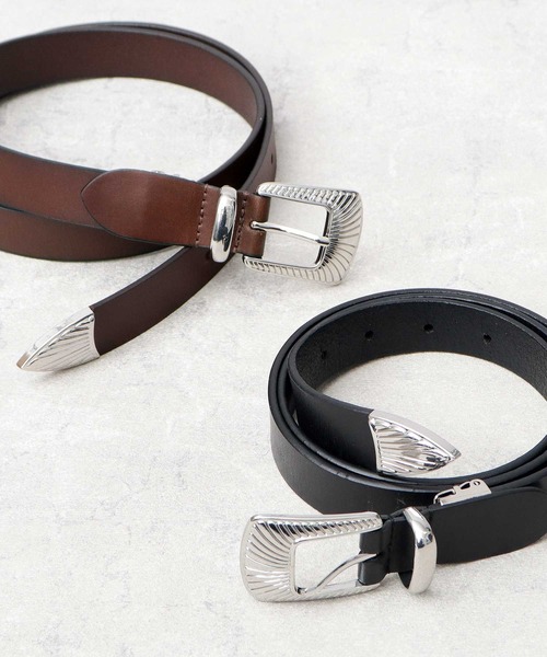 Lee（リー） ベルト 本革 レザー ウエスタンベルト ナロー 25mm メンズ