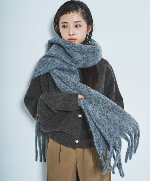 tarin arin マフラー ストール シャギーフリンジボリュームマフラー