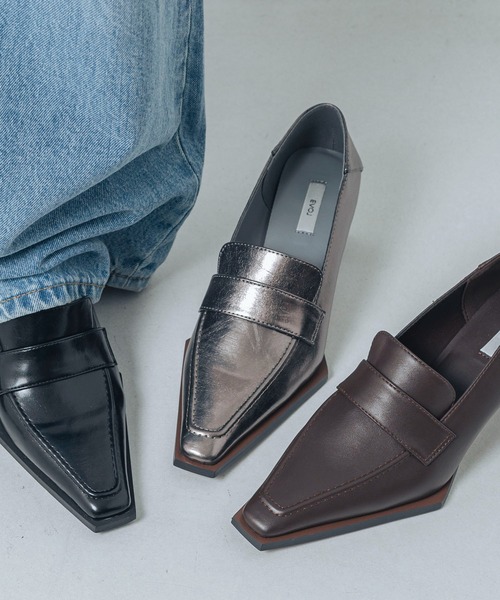 EVOL（イーボル） パンプス 「クッション入り」6cmヒールスクエア