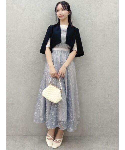 dazzlin ドレス チュールレースベアコンビドレス : ZOZOTOWN