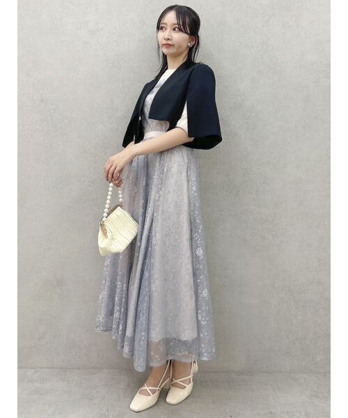dazzlin チュールレースベアコンビドレス ワンピース　結婚式 dazzlin ドレス チュールレースベアコンビドレス : ZOZOTOWN
