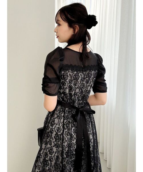 お待たせ! dazzlin ドレス チュールレースベアコンビドレス : ZOZOTOWN ワンピース