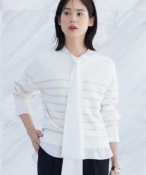 INDIVI（インディヴィ） ニット セーター 「洗える／無縫製／6色展開