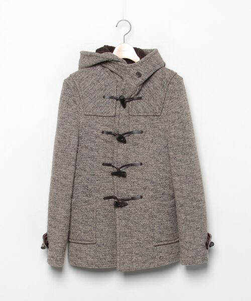 【極美品】グローバーオール ダッフルコート ヘリンボーン グレー Lサイズ Gloverall（グローバーオール） ダッフルコート L ブラウン レディース