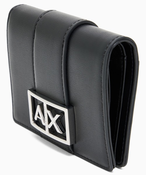 洗練されたデザイン　アルマーニ エクスチェンジ　コインケース付きカードホルダー ARMANI EXCHANGE 財布 「A|X アルマーニ エクスチェンジ」AXロゴ