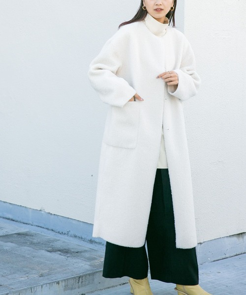 「KBF」 ノーカラーコート ONE ブラック レディース_画像2