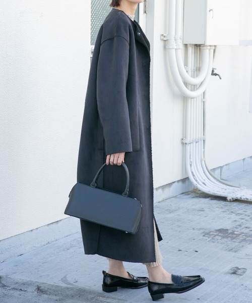 「KBF」 ノーカラーコート ONE ブラック レディース_画像3