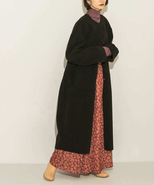 「KBF」 ノーカラーコート ONE ブラック レディース_画像9