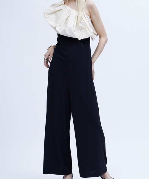 サロペット オーバーオール OVERALLS with TAFFETA CAPE / オーバーオールウィズタフタケープ レディース
