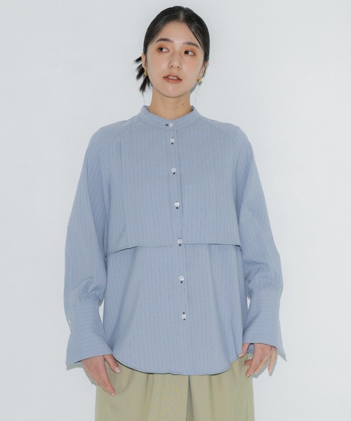 ブラウス シャツ バンドカラーシャツ レディース PUBLIC TOKYO ブラウス シャツ クラスバンドカラーシャツ