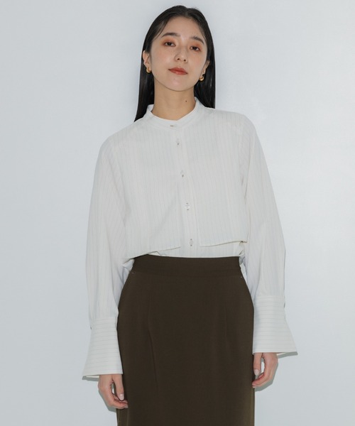 ブラウス シャツ LINEN100バンドカラーシャツ レディース CRAFT STANDARD BOUTIQUE ブラウス シャツ 「追加7」バンド