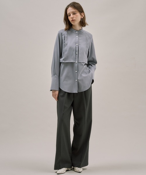 public tokyoステッチバンドカラーブラウス ウィメンズ/トップス