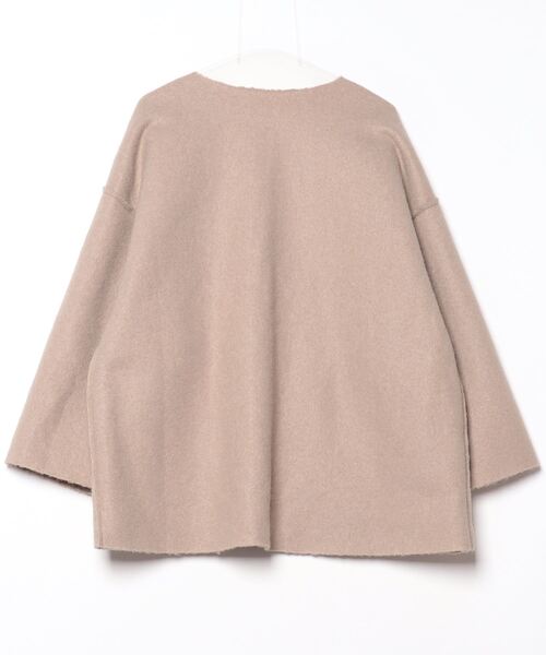 「moment+」 ノーカラーコート M グレイッシュベージュ レディース_画像2