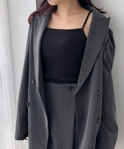 Heather キャミソール ロングカップ付きリブキャミ 322168
