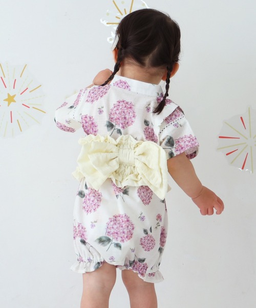 PUPPAPUPO 浴衣 甚平 ロンパース 女の子 キッズ 子供 : ZOZOTOWN