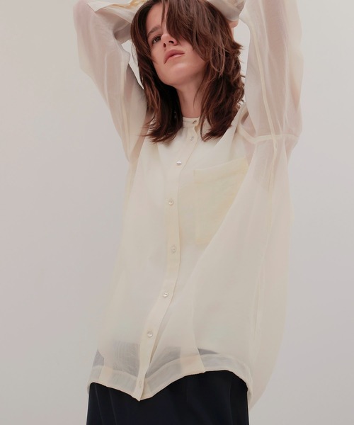 ブラウス シャツ soft bubble sheer shirt(ソフトシアーバブルシャツ) レディース
