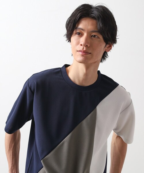 THE SHOP TK tシャツ アムンゼン異素材切替半袖Tシャツ メンズ