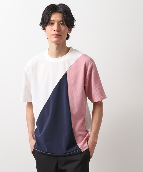 THE SHOP TK tシャツ アムンゼン異素材切替半袖Tシャツ メンズ