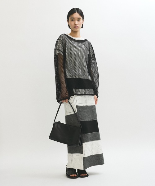 ADAM ET ROPE' ロングスカート　サステナブル ADAM ET ROPE' スカート 「サステナブル」Mixニットスカート