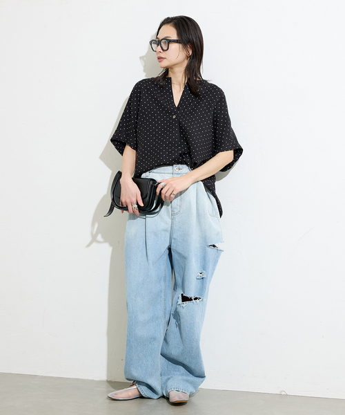 JOURNAL STANDARD ブラウス シャツ レーヨン麻ノーカラー