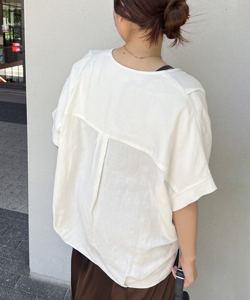 JOURNAL STANDARD ブラウス シャツ レーヨン麻ノーカラー