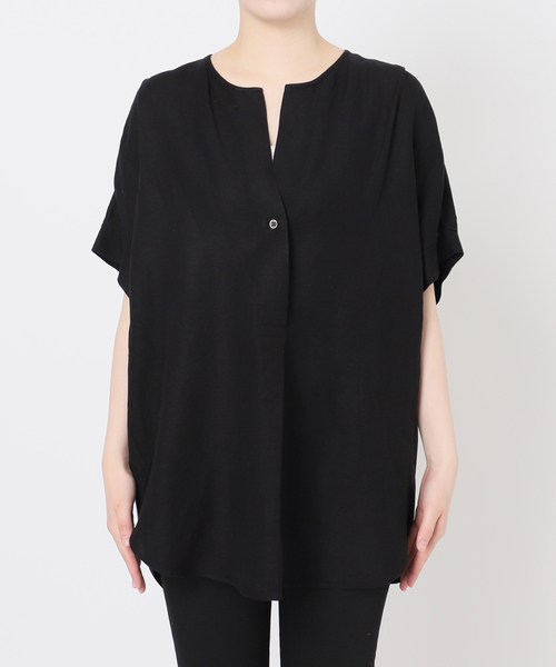 JOURNAL STANDARD ブラウス シャツ レーヨン麻ノーカラー
