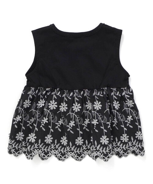 BeBe Petits Pois Vert セットアップ 立体花綿刺しゅうレース