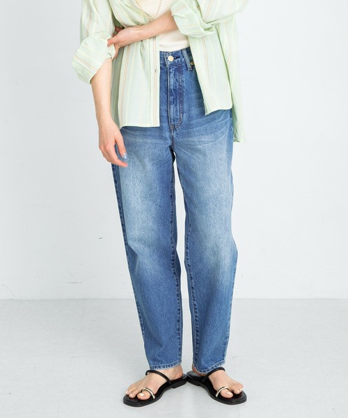 デニム・ジーパン Mentee Label Denim Pants (Lightblue) EARTH レギュラーフィットデニムパンツ＜ライトブルー＞(S