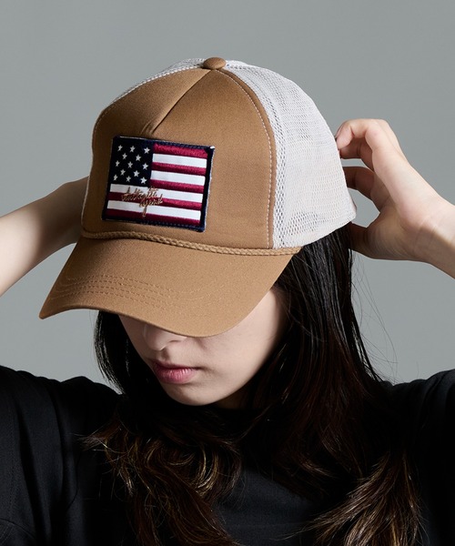 CALIFORNIA OUTFITTERS キャップ 帽子 5A9 星条旗デザイン メッシュ