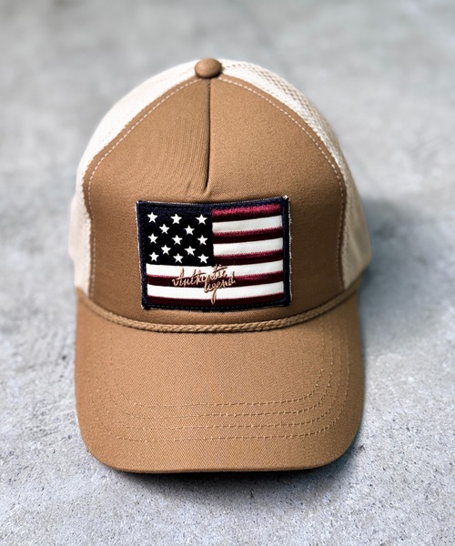 CALIFORNIA OUTFITTERS キャップ 帽子 5A9 星条旗デザイン メッシュ