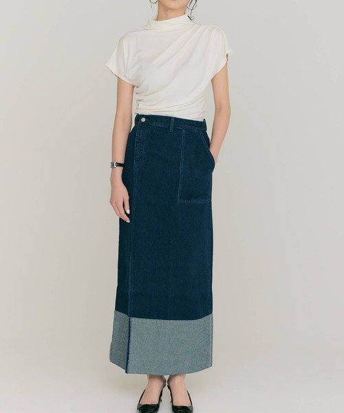 BLUE×PALANG デニムスカート SLIT LONG DENIM SKIRT : ZOZOTOWN