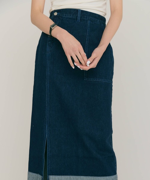BLUE×PALANG デニムスカート SLIT LONG DENIM SKIRT : ZOZOTOWN