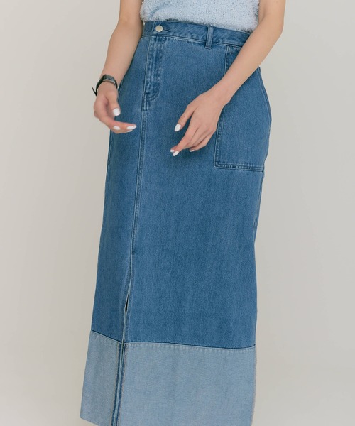 BLUE×PALANG デニムスカート SLIT LONG DENIM SKIRT : ZOZOTOWN