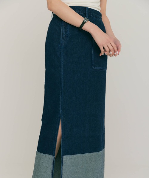 BLUE×PALANG デニムスカート SLIT LONG DENIM SKIRT : ZOZOTOWN