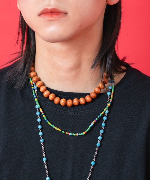 ネックレス an meets zakka ヒッピーテイストレトロアクリルビーズ