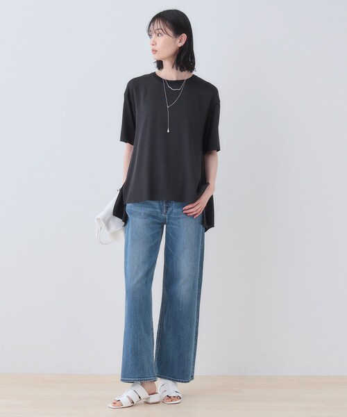 INDIVI（インディヴィ） tシャツ 「バックシャン」デザインTブラウス