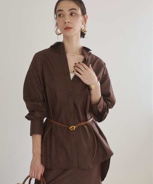 ANGIE セットアップ 夏 「2点セット」レザーライクシャツ＆スカート