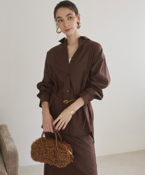 ANGIE セットアップ 夏 「2点セット」レザーライクシャツ＆スカート