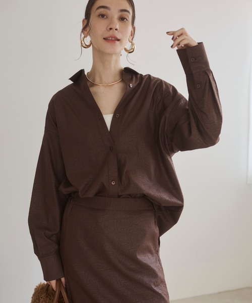 ANGIE セットアップ 夏 「2点セット」レザーライクシャツ＆スカート