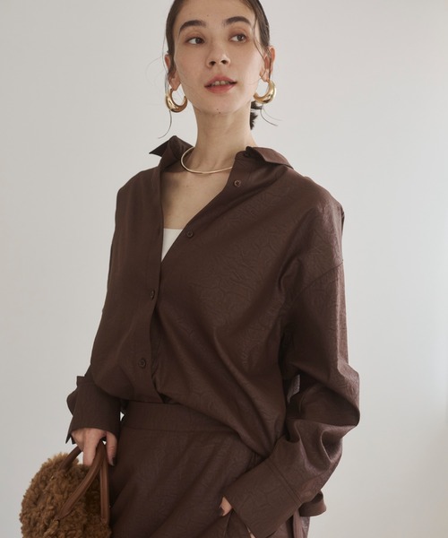ANGIE セットアップ 夏 「2点セット」レザーライクシャツ＆スカート