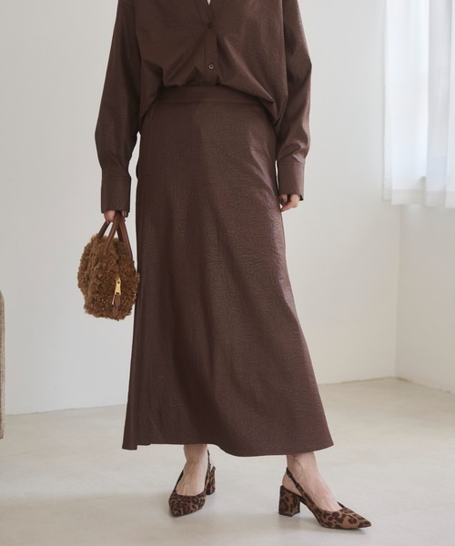 ANGIE セットアップ 夏 「2点セット」レザーライクシャツ＆スカート
